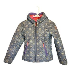 Obermeyer Kids Jacket - Blue with Snowflake Pattern